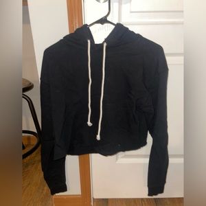Cropped black hoodie